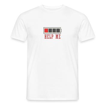 Aide Moi Batterie Faible - T-shirt homme - blanc - Devant - AI Model Male 178 dark (178cm)