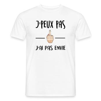 I can not I do not want - Men's T-Shirt - white - Front - AI Model Male 178 dark (178cm)