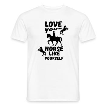 Love your horse like yourself cheval cadeau - T-shirt homme - blanc - Devant - AI Model Male 178 dark (178cm)