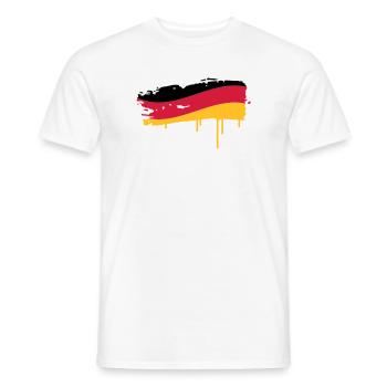 Germany flag painted with a brush stroke - Men's T-Shirt - white - Front - AI Model Male 178 dark (178cm)