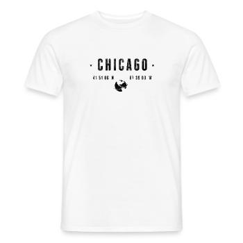 Chicago Coordonnées Géographiques Stylisées - T-shirt homme - blanc - Devant - AI Model Male 178 dark (178cm)