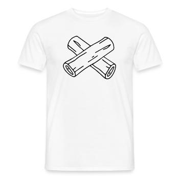 Achtung Vollpfosten - Männer T-Shirt - Weiß - Vorne - AI Model Male 178 dark (178cm)
