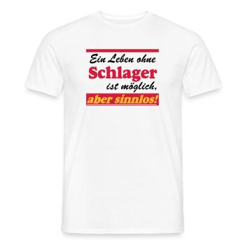 Schlager Party , Schlager Musik , aber sinnlos - Männer T-Shirt - Weiß - Vorne - AI Model Male 178 dark (178cm)