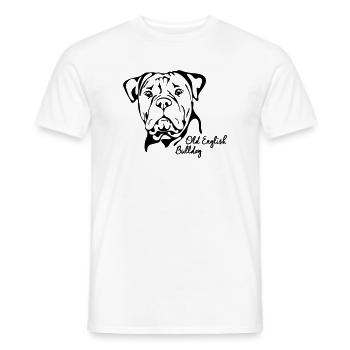 OLD ENGLISH BULLDOG OEB Hunde Hund Wilsigns - Männer T-Shirt - Weiß - Vorne - AI Model Male 178 dark (178cm)