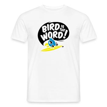 surfing bird - bird is the word - surfin bird - Men's T-Shirt - white - Front - AI Model Male 178 dark (178cm)