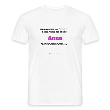 Ich bin Anna - Anna als Vorname - Männer T-Shirt - Weiß - Vorne - AI Model Male 178 dark (178cm)