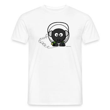 Lustiges Schaf mit Kopfhörer - Männer T-Shirt - Weiß - Vorne - AI Model Male 178 dark (178cm)
