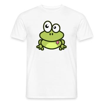 Lustiger Frosch in grün und Comic Stil - Männer T-Shirt - Weiß - Vorne - AI Model Male 178 dark (178cm)