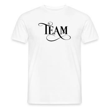 team - Men's T-Shirt - white - Front - AI Model Male 178 dark (178cm)