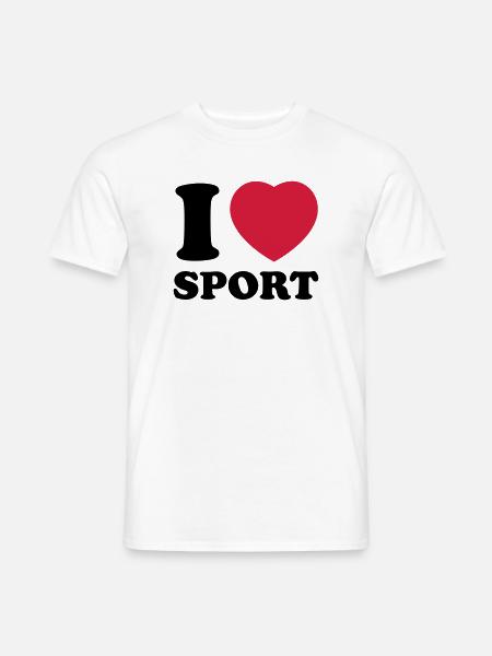 i love sport 2c - Men's T-Shirt - white