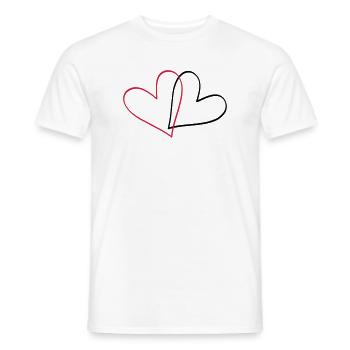 Herzen Herz Geschenkidee Partnerlook - Männer T-Shirt - Weiß - Vorne - AI Model Male 178 dark (178cm)