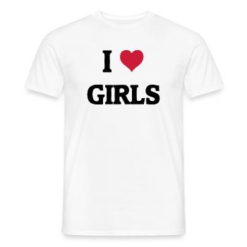 I love Girls - Männer T-Shirt - Weiß - Vorne - AI Model Male 178 dark (178cm)