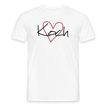Koch Herz Hobbykoch Küche Geschenkidee - Männer T-Shirt - Weiß - Vorne - AI Model Male 178 dark (178cm)