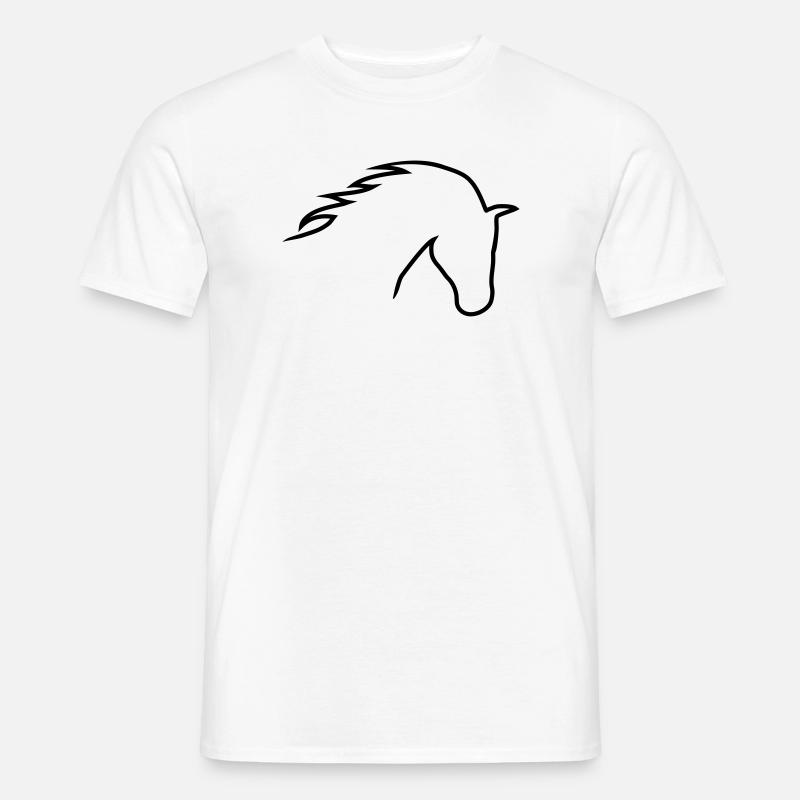 Pferdekopf - Männer T-Shirt - Weiß