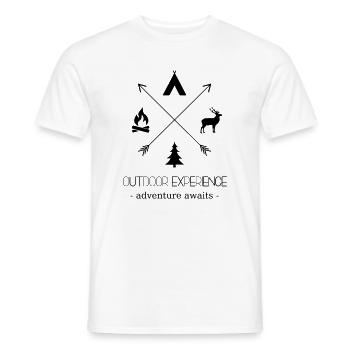 Expérience en plein air L'aventure vous attend - T-shirt homme - blanc - Devant - AI Model Male 178 dark (178cm)