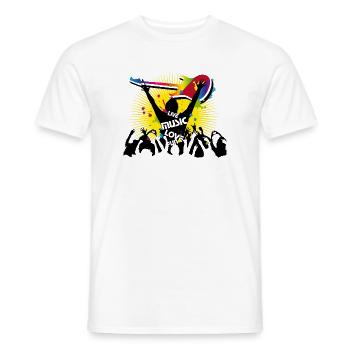 Les visiteurs du festival - T-shirt homme - blanc - Devant - AI Model Male 178 dark (178cm)