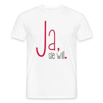 Ja sie will Junggesellin Junggesellenabschied - Männer T-Shirt - Weiß - Vorne - AI Model Male 178 dark (178cm)