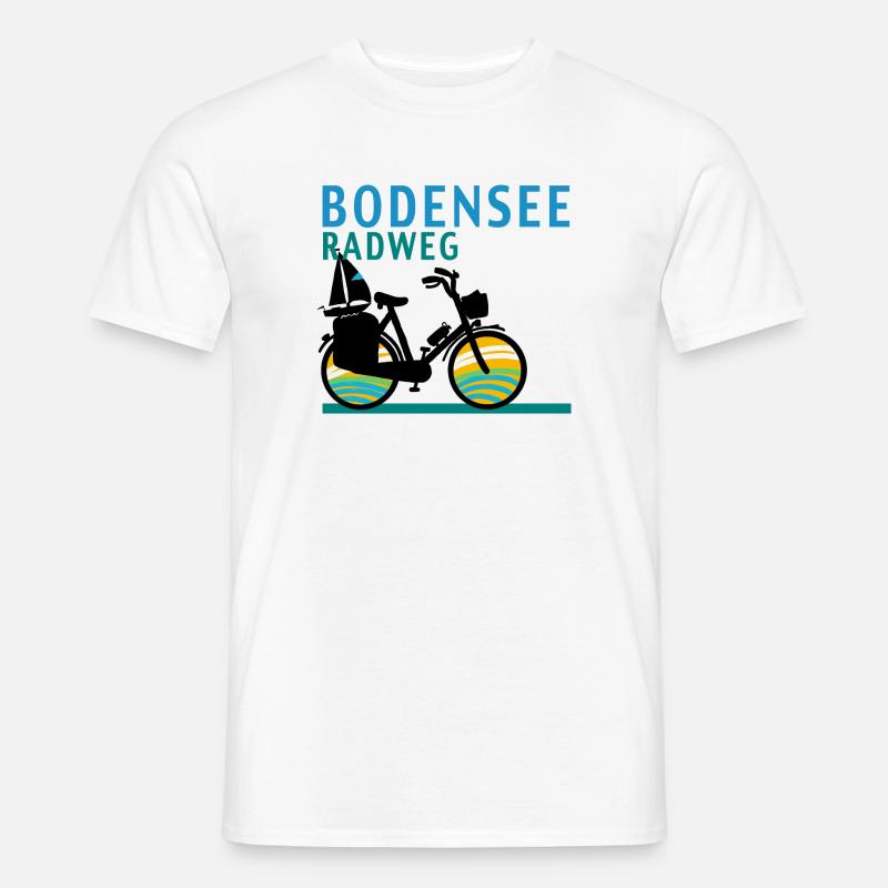 Bodensee-Radweg - Männer T-Shirt - Weiß