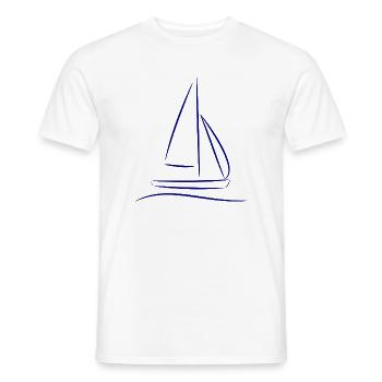 Sailboat Silhouette – Maritime Design Blue - Men's T-Shirt - white - Front - AI Model Male 178 dark (178cm)