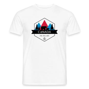 Le Canada dans la nature avec les ours et la forêt - T-shirt homme - blanc - Devant - AI Model Male 178 dark (178cm)