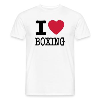 ich liebe Boxen / Ich liebe Boxen - Männer T-Shirt - Weiß - Vorne - AI Model Male 178 dark (178cm)