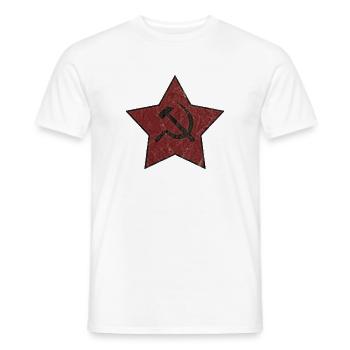 Étoile rouge avec marteau et faucille - T-shirt homme - blanc - Devant - AI Model Male 178 dark (178cm)