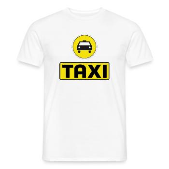 taxi - T-shirt homme - blanc - Devant - AI Model Male 178 dark (178cm)