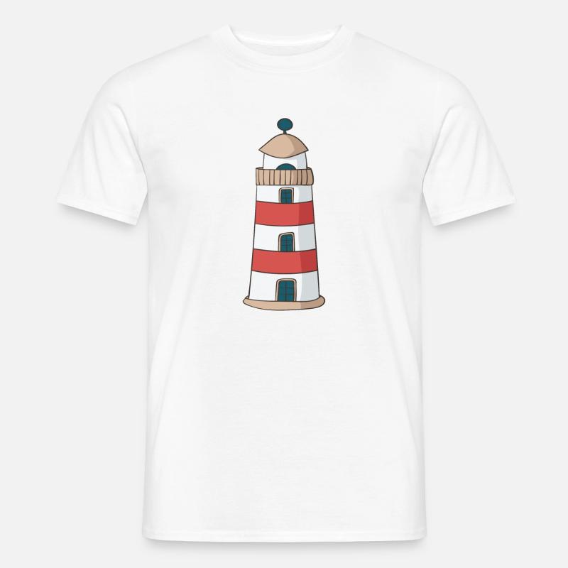 Leuchtturm - Männer T-Shirt - Weiß