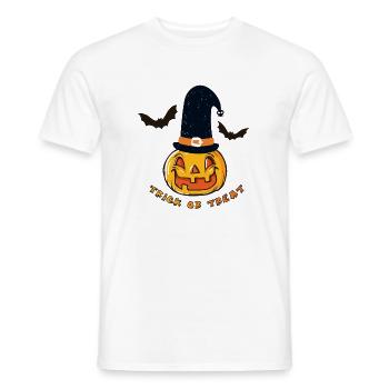 Bat, Halloween Pumpkin, Witch, Trick or Treat - Men's T-Shirt - white - Front - AI Model Male 178 dark (178cm)