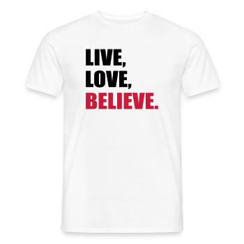 Glaube - Männer T-Shirt - Weiß - Vorne - AI Model Male 178 dark (178cm)