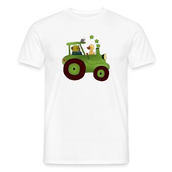 Mit dem Trecker unterwegs - Männer T-Shirt - Weiß - Vorne - AI Model Male 178 dark (178cm)