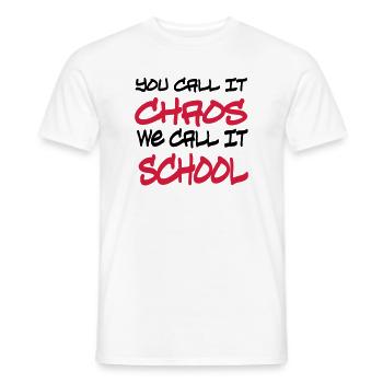 Schule - Männer T-Shirt - Weiß - Vorne - AI Model Male 178 dark (178cm)