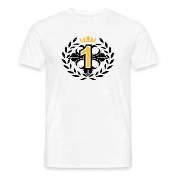 Le numéro un avec une couronne de laurier et la - T-shirt homme - blanc - Devant - AI Model Male 178 dark (178cm)
