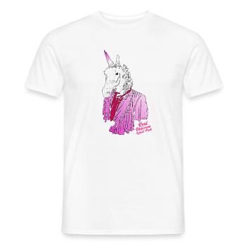 pink hipster unicorn - Männer T-Shirt - Weiß - Vorne - AI Model Male 178 dark (178cm)