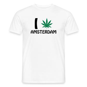 I Love Amsterdam - Männer T-Shirt - Weiß - Vorne - AI Model Male 178 dark (178cm)