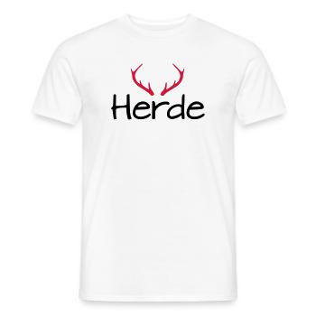 Herde Geweih Hirschgeweih - Männer T-Shirt - Weiß - Vorne - AI Model Male 178 dark (178cm)