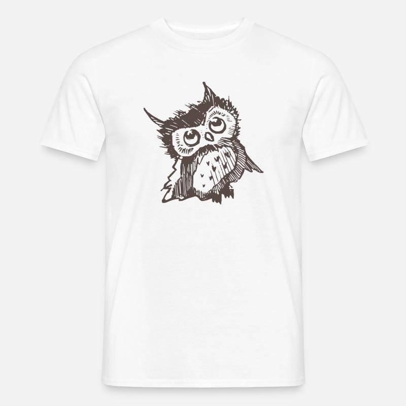 Eule - Männer T-Shirt - Weiß
