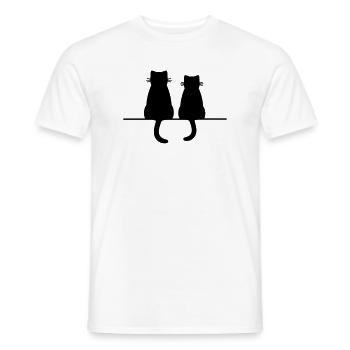 Cadeau d'amour d'amitié de chat de chats de chat - T-shirt homme - blanc - Devant - AI Model Male 178 dark (178cm)