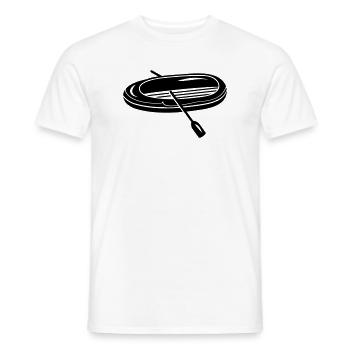 Bateau pneumatique avec deux pagaies - T-shirt homme - blanc - Devant - AI Model Male 178 dark (178cm)