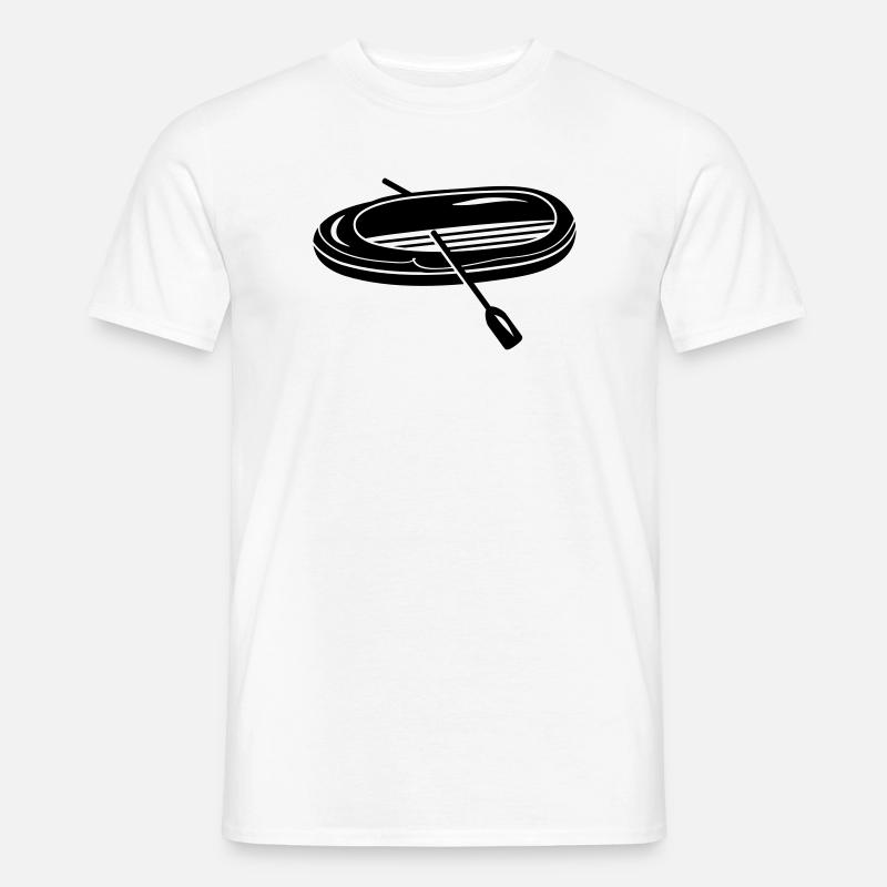 Schlauchboot mit zwei Paddel - Männer T-Shirt - Weiß