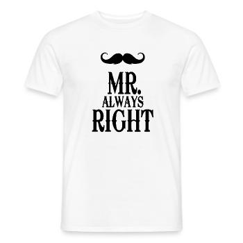 mister always right - Men's T-Shirt - white - Front - AI Model Male 178 dark (178cm)