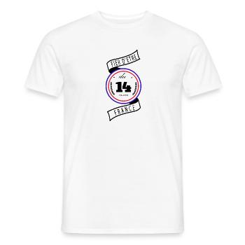 Fier D'être Du 14 Calvados France - T-shirt homme - blanc - Devant - AI Model Male 178 dark (178cm)