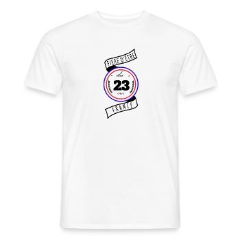 Fière D'être Du 23 Creuse France - T-shirt homme - blanc - Devant - AI Model Male 178 dark (178cm)