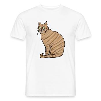 Cat - T-shirt homme - blanc - Devant - AI Model Male 178 dark (178cm)