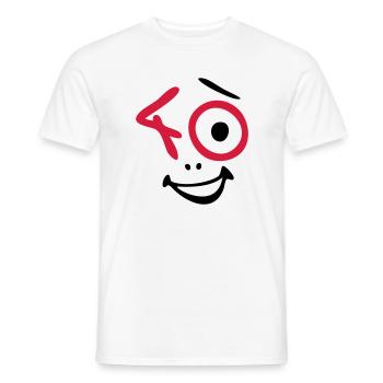 Wow, 40 ans! - T-shirt homme - blanc - Devant - AI Model Male 178 dark (178cm)
