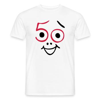 50 years old and still fresh! - Men's T-Shirt - white - Front - AI Model Male 178 dark (178cm)