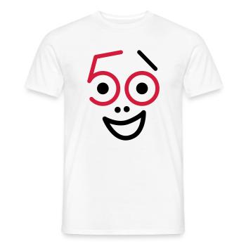 50 years old and still fresh! - Men's T-Shirt - white - Front - AI Model Male 178 dark (178cm)