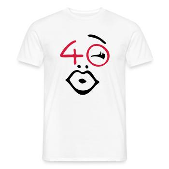 Wow, finally 40! - Men's T-Shirt - white - Front - AI Model Male 178 dark (178cm)