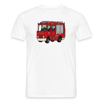 Camion de pompiers - T-shirt homme - blanc - Devant - AI Model Male 178 dark (178cm)