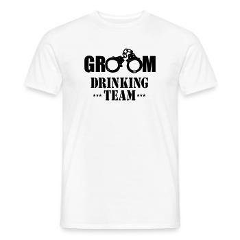 GROOM drinking team bachelor party - Men's T-Shirt - white - Front - AI Model Male 178 dark (178cm)